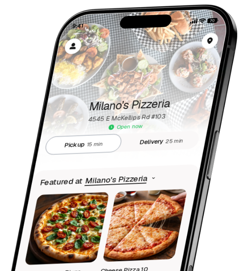 Milano's Pizzeria app preview