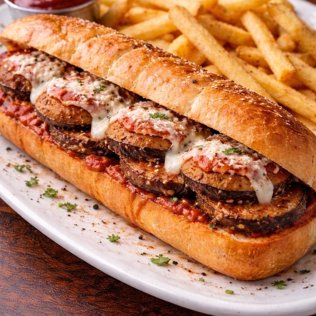 Eggplant Parmesan Sandwich.