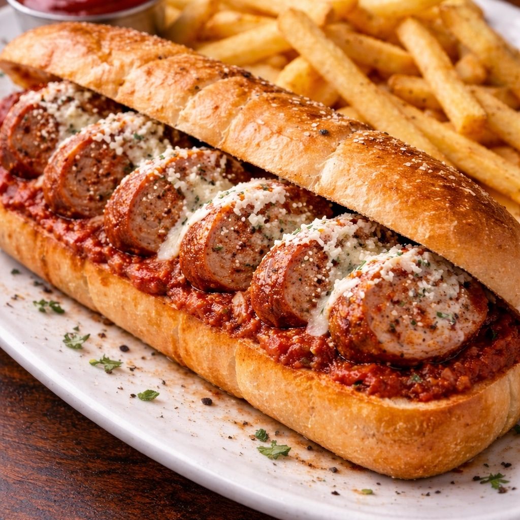Italian Sausage Link Sandwich.