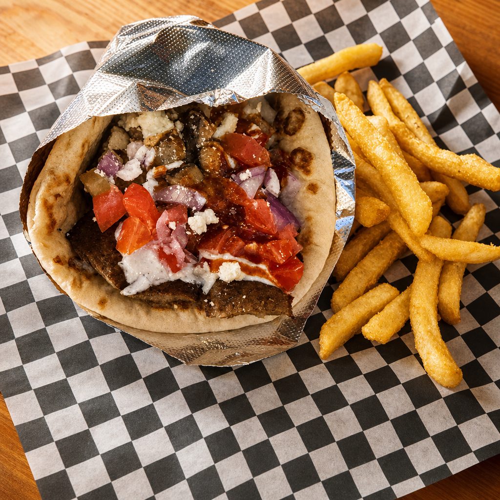 Sriracha Gyro Pita (Hot).