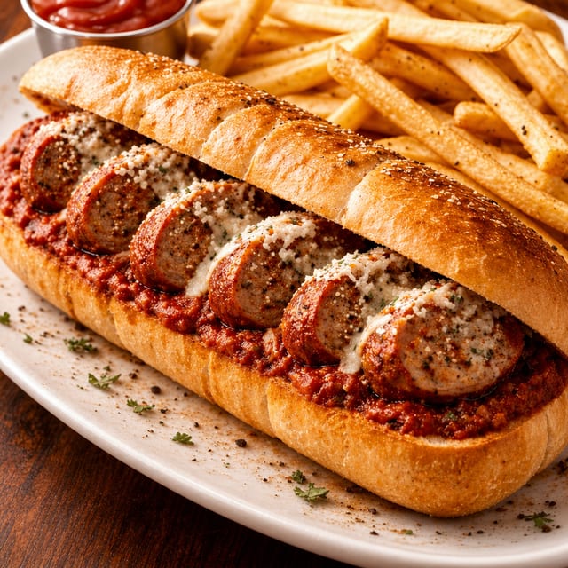 Italian Sausage Link Sandwich.