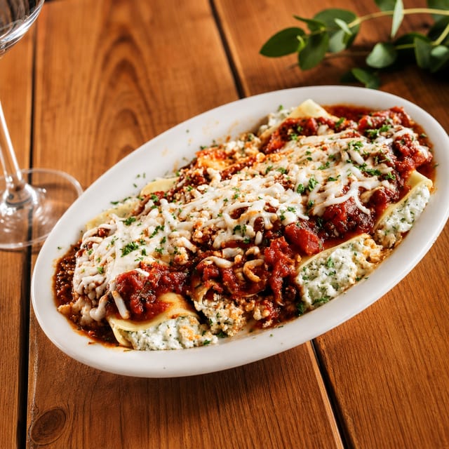 Our Famous Cheese Manicotti.